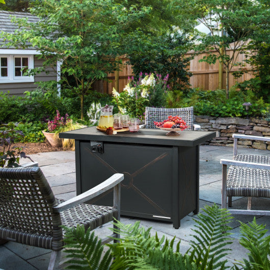 42 Inch 60000 BTU Propane Fire Pit Table with Ceramic Tabletop