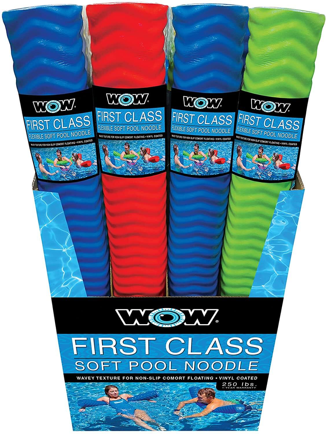 WOW Sports First Class Foam Pool Noodles 12pk PDQ - Assorted (20-2060) by Jupiter Gear
