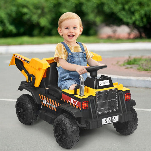 12V Battery Kids Ride On Dump Truck with Electric Bucket