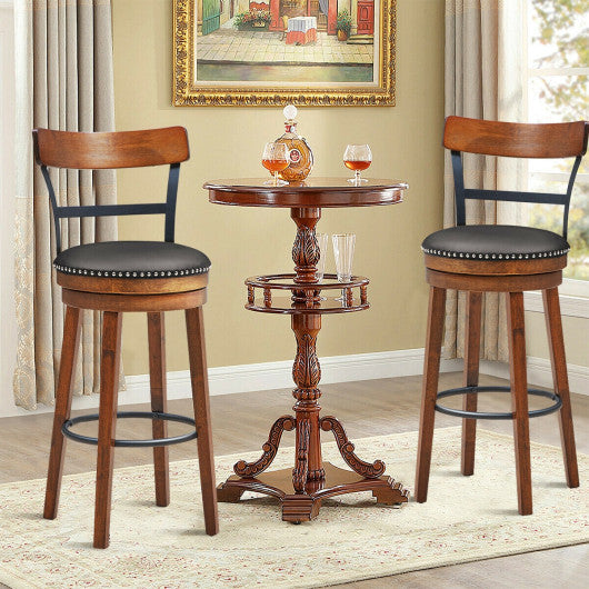 Set of 2 30.5 Inch Swivel Pub Height Bar Stool