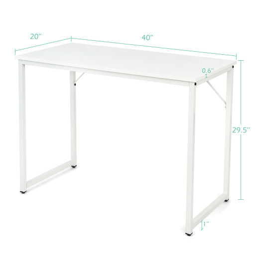 L Shaped Computer Desk and Writing Workstation for Home and Office-White