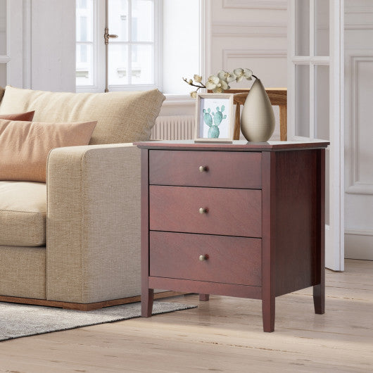 3 Drawers Nightstand Beside End Side Table Accent Table