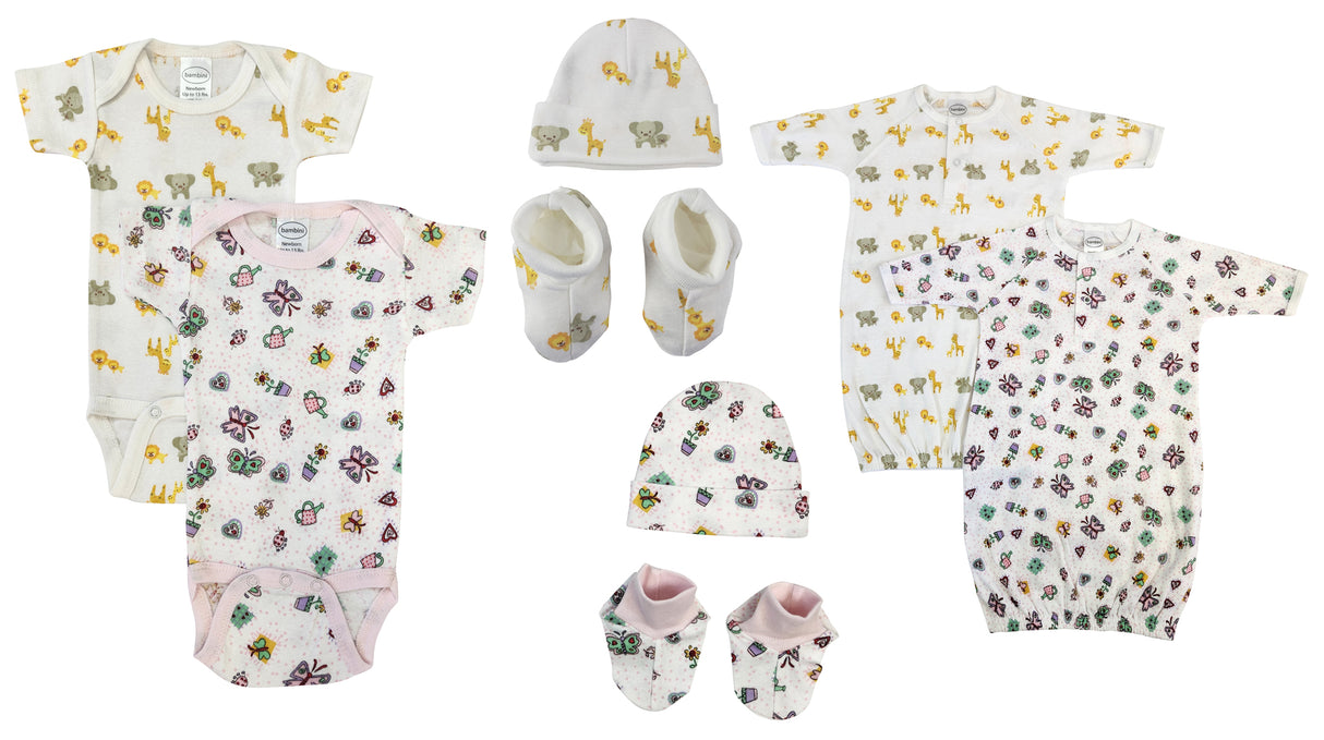 Newborn Baby Girl 8 Pc Layette Sets