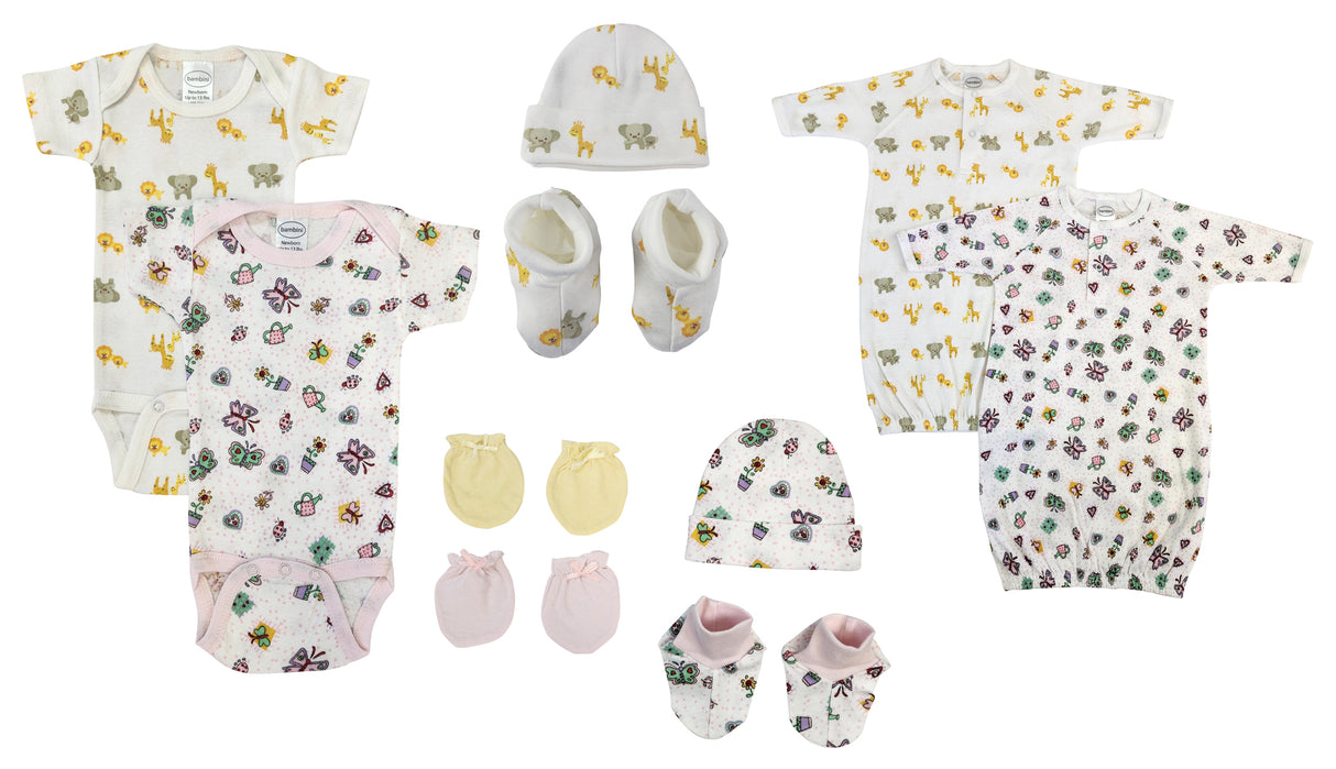 Newborn Baby Girl 10 Pc Layette Sets