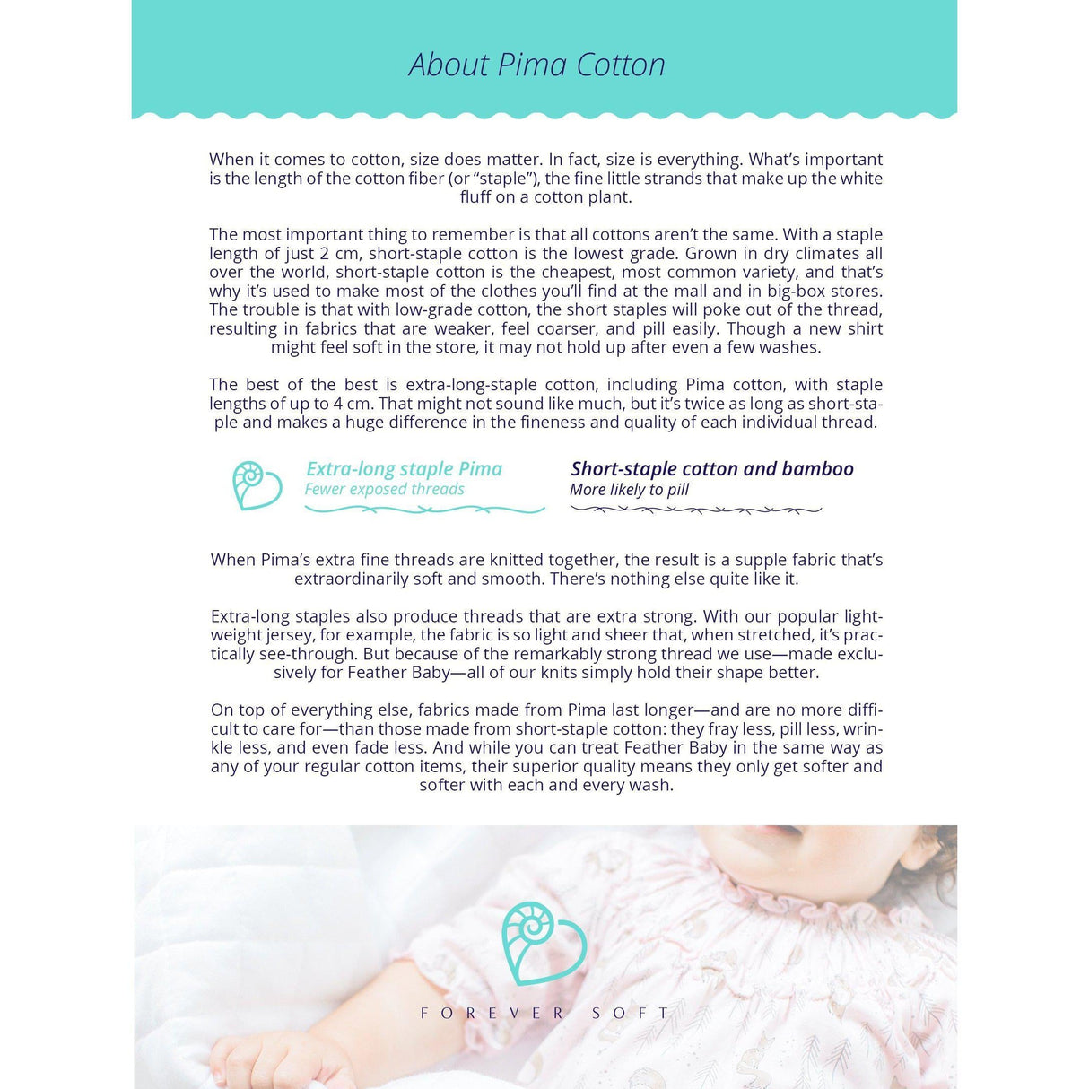 Kangaroo Romper - Aqua Wave 100% Pima Cotton by Feather Baby