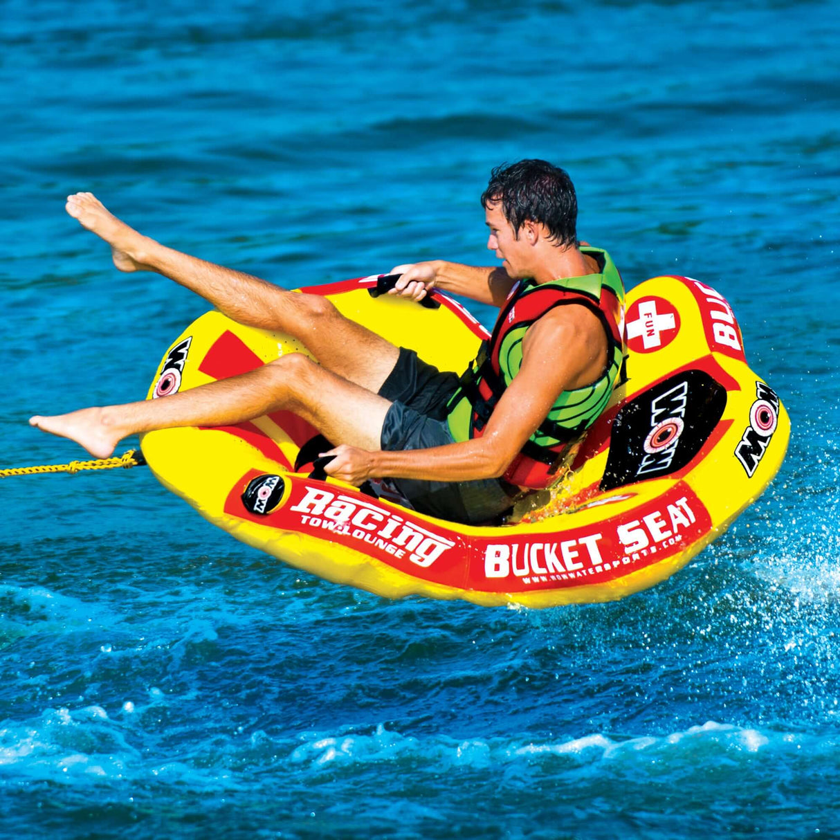 WOW Sports Bucket Seat 1 Person Towable Water Tube and Lounge Chair (14-1090) by Jupiter Gear