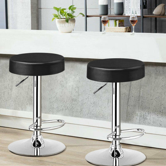 1 PC Round Bar Stool Adjustable Swivel Pub Chair-Black