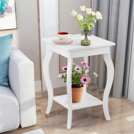 Set of 2 Accent Side Tables with Shelf
