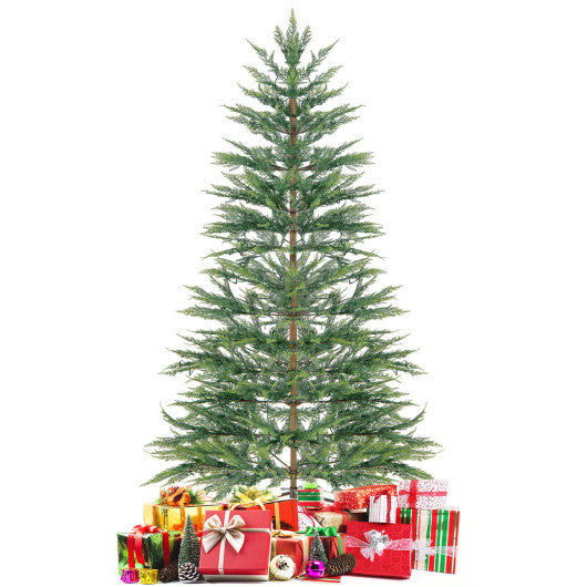 6.5/7.5 Feet Artificial Cypress Christmas Tree Pre-lit Hinged-6.5 ft