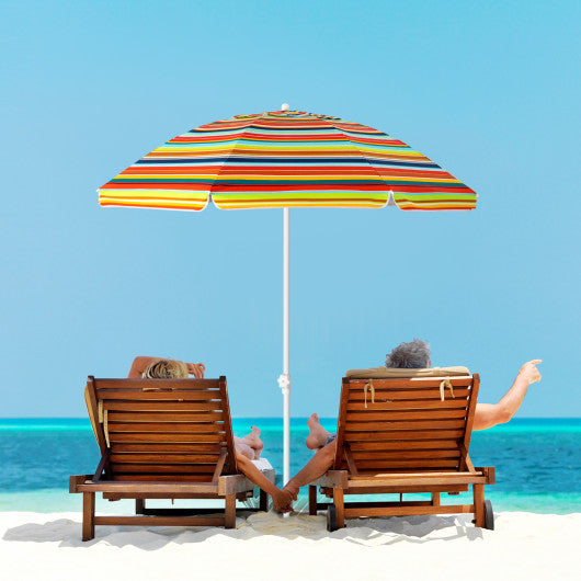 6.5 Feet Patio Beach Umbrella with Waterproof Polyester Fabric-Orange