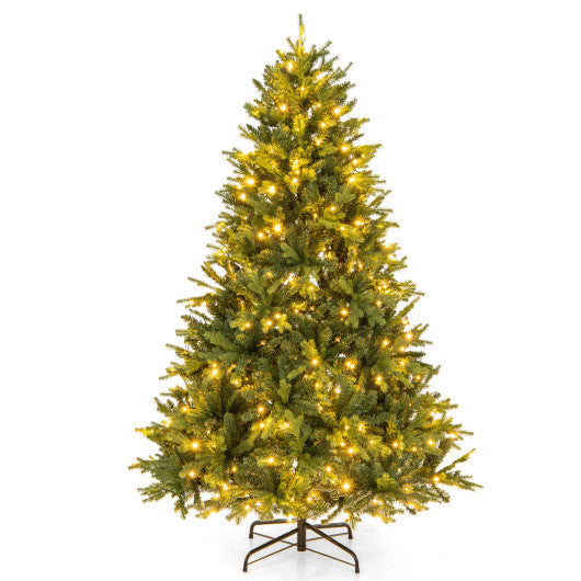5/6/7 Feet Pre-lit Artificial Christmas Tree with Branch Tips and LED Lights-6 ft