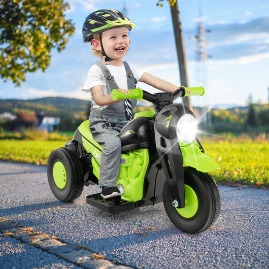6V Kids Electric Ride on Motorcycle with Bubble Maker and Music-Green