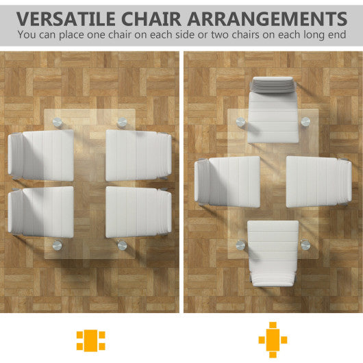 5 Pieces Dining Set with 4 PVC Leather Chairs