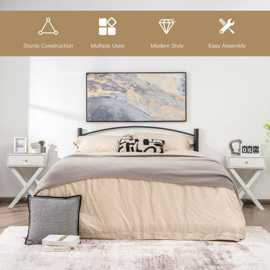 Modern X-Shaped Nightstand with Drawer for Living Room Bedroom-White