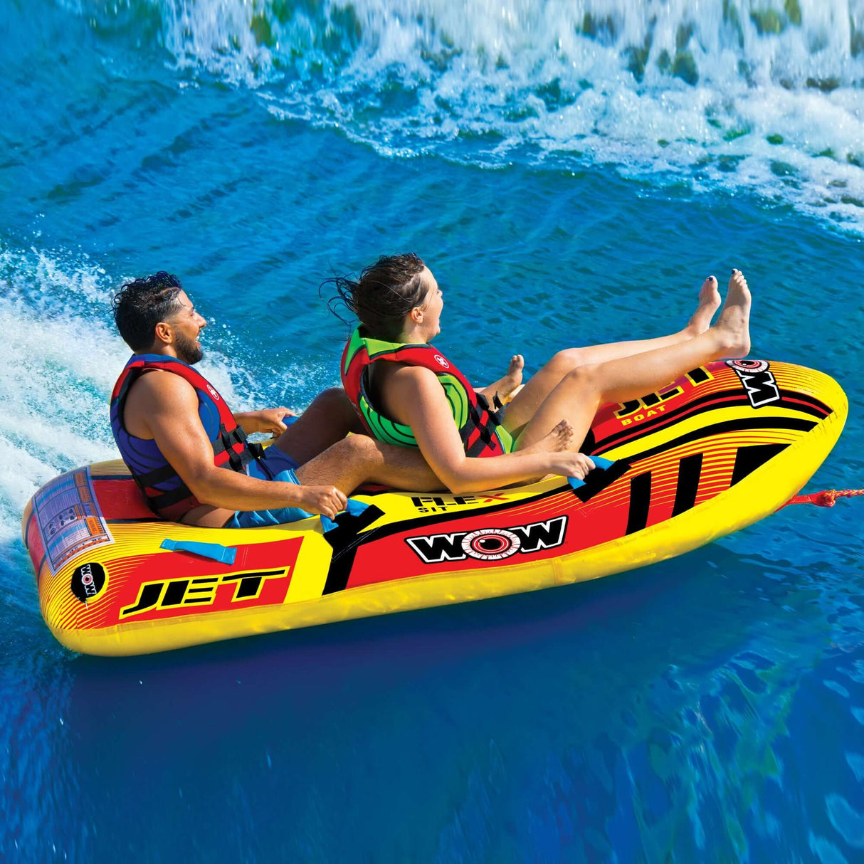 WOW Sports Jet Boat 2 Person Towable Water Tube For Pool and Lake (17-1020) by Jupiter Gear