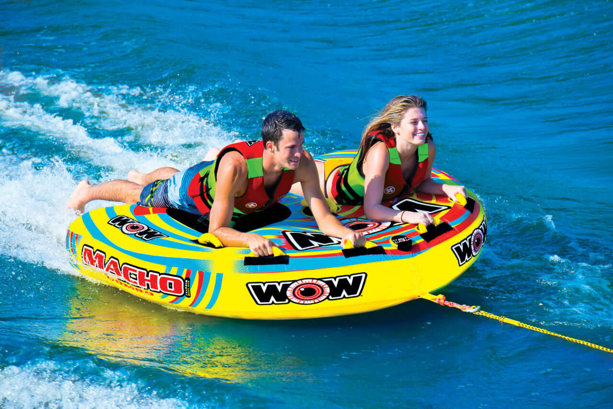WOW Sports Macho 2 Person Towable Water Tube For Pool and Lake (16-1010) by Jupiter Gear