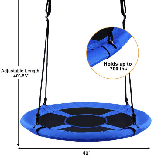 40 Inch Flying Saucer Tree Swing Indoor Outdoor Play Set-Blue
