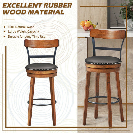 Set of 2 30.5 Inch Swivel Pub Height Bar Stool