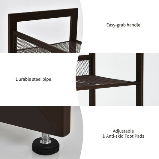 2/3/4 Tiers Flat and Slant Metal Shoe Rack for Entryway Hallway-4-Tier