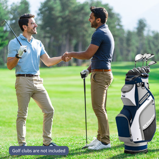 10.5 Inch Golf Stand Bag with 14 Way Full-Length Dividers and 7 Zippered Pockets-Navy