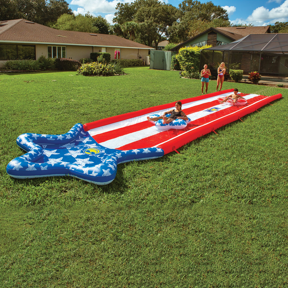 WOW Sports Americana Stars & Stripes Giant 40ft Backyard Super Slide by Jupiter Gear
