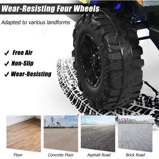 12V Kids Ride-on Jeep Car with 2.4 G Remote Control-Black