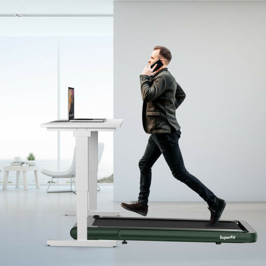 4.75HP 2 In 1 Folding Treadmill with Remote APP Control-Green