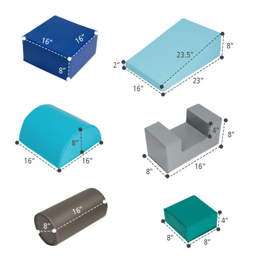 6 Piece Climb Crawl Play Set Indoor Kids Toddler