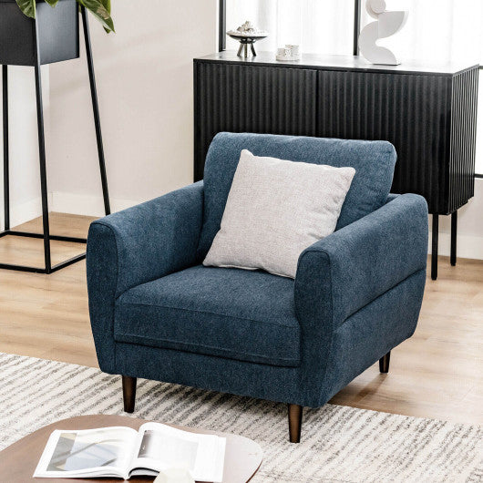 Modern Upholstered Accent Chair Single Sofa Armchair-Navy