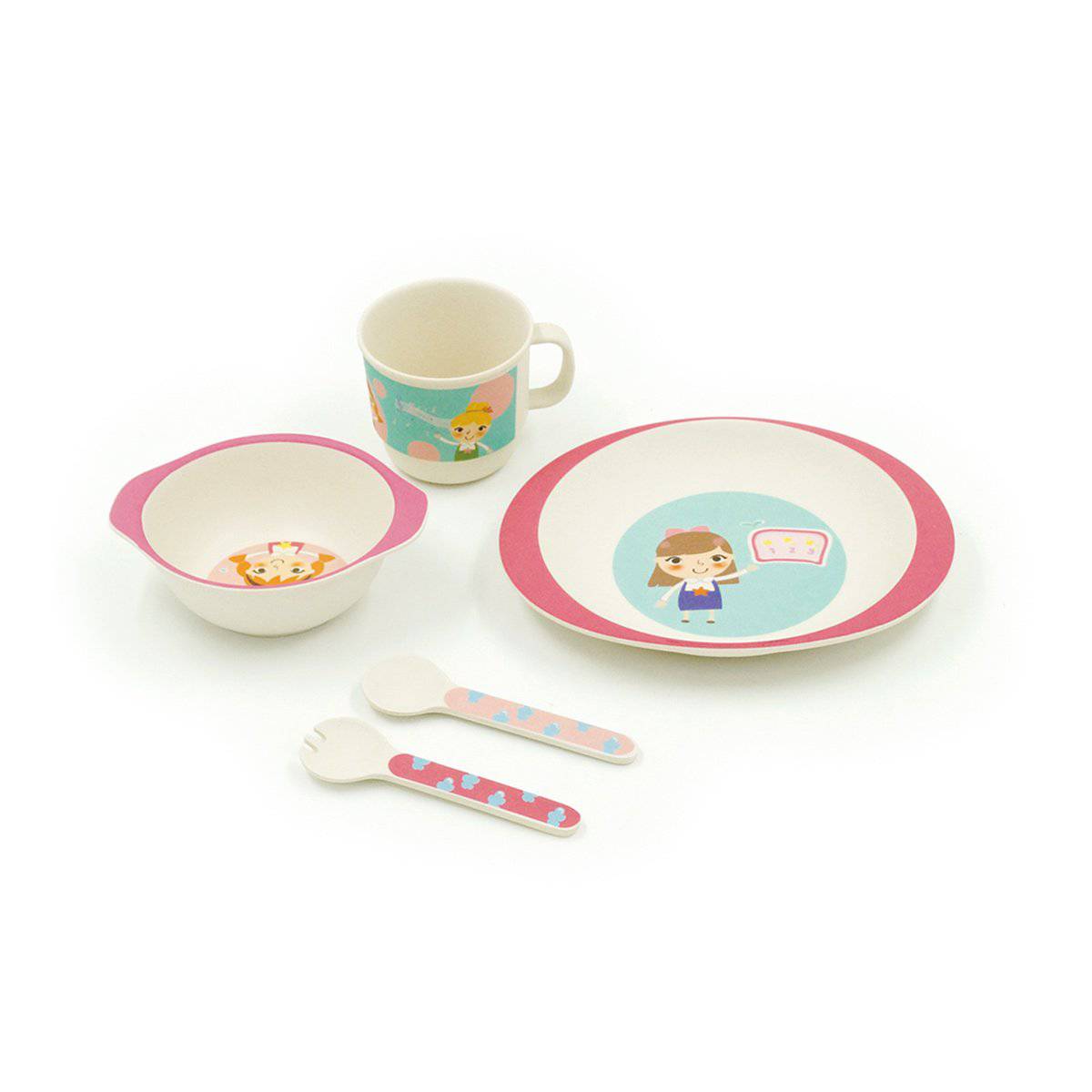 KIDS DINNER SET PINK GIRL by Peterson Housewares & Artwares