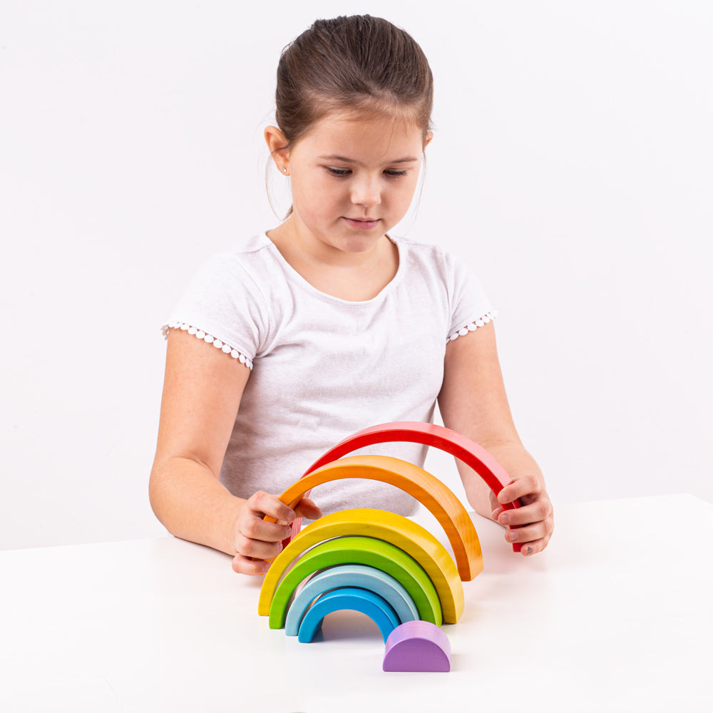 Wooden Stacking Rainbow - Small by Bigjigs Toys US