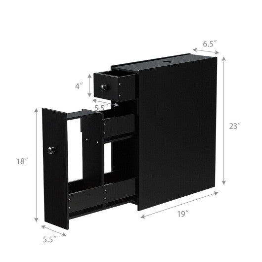 Black Bathroom Cabinet Space Saver Storage Organizer