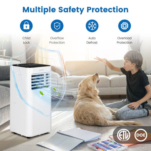 10000 BTU 4-in-1 Portable Air Conditioner with Dehumidifier and Sleep Mode-Black