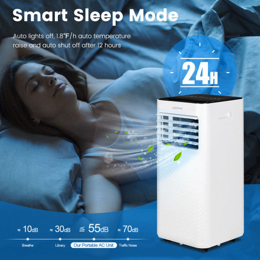 10000 BTU 4-in-1 Portable Air Conditioner with Dehumidifier and Sleep Mode-Black