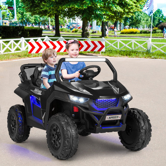 12V 2-Seater Kids Ride on UTV with Slow Start Function Music-Black