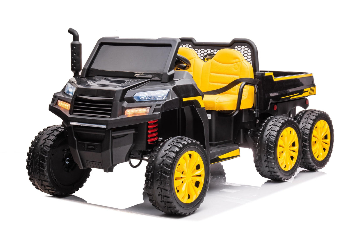 24V 6 Wheeler Freddo Tractor Trailer 2 Seater Ride-on with Dump Cart and Parental Remote - DTI Direct USA