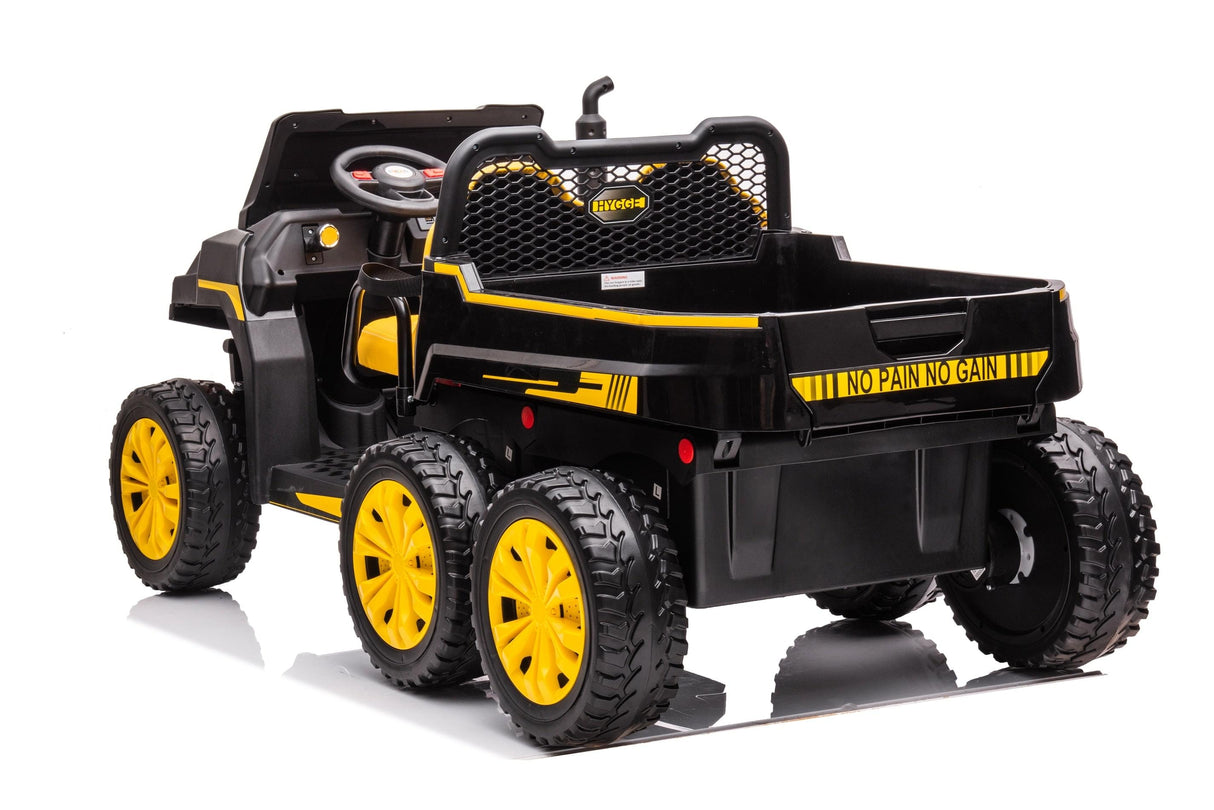 24V 6 Wheeler Freddo Tractor Trailer 2 Seater Ride-on with Dump Cart and Parental Remote - DTI Direct USA