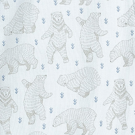 Sailor-Sleeve Long Romper - Dancing Bears on Baby Blue  100% Pima Cotton by Feather Baby