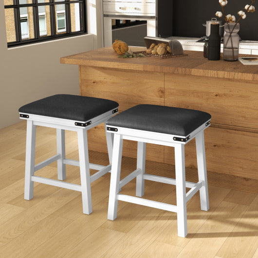 Set of 2 24/30 Inch Dining Bar Stool with Acacia Wood Frame-24 inches