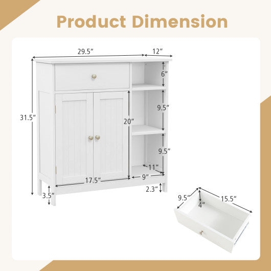 Freestanding Kitchen Cupboard Storage Organizer with 1 Large Drawer