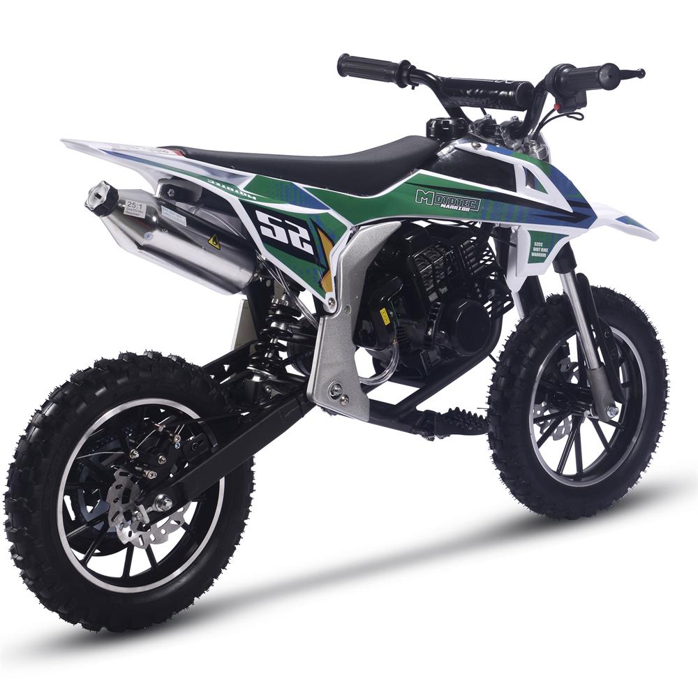 MotoTec Warrior 52cc 2-Stroke Kids Gas Dirt Bike Green