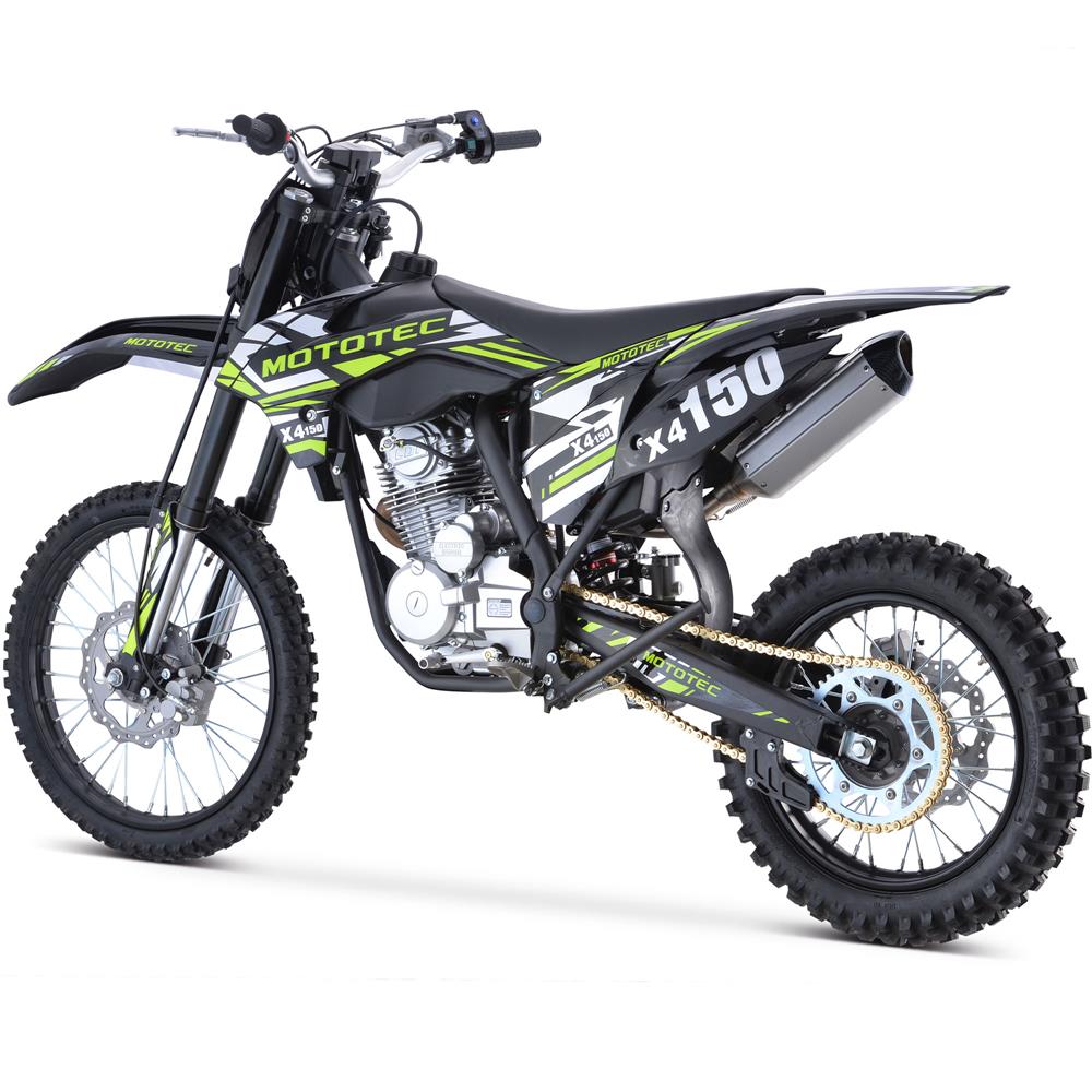 MotoTec X4 150cc 4-Stroke Gas Dirt Bike Black