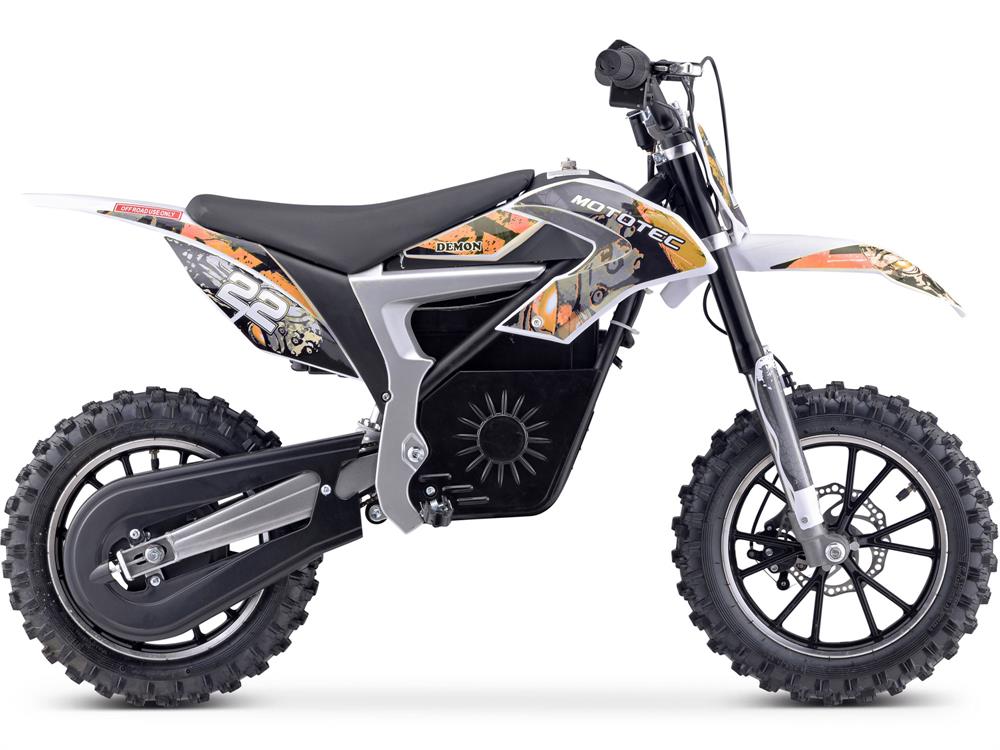 MotoTec 36v 500w Demon Electric Dirt Bike Lithium Orange