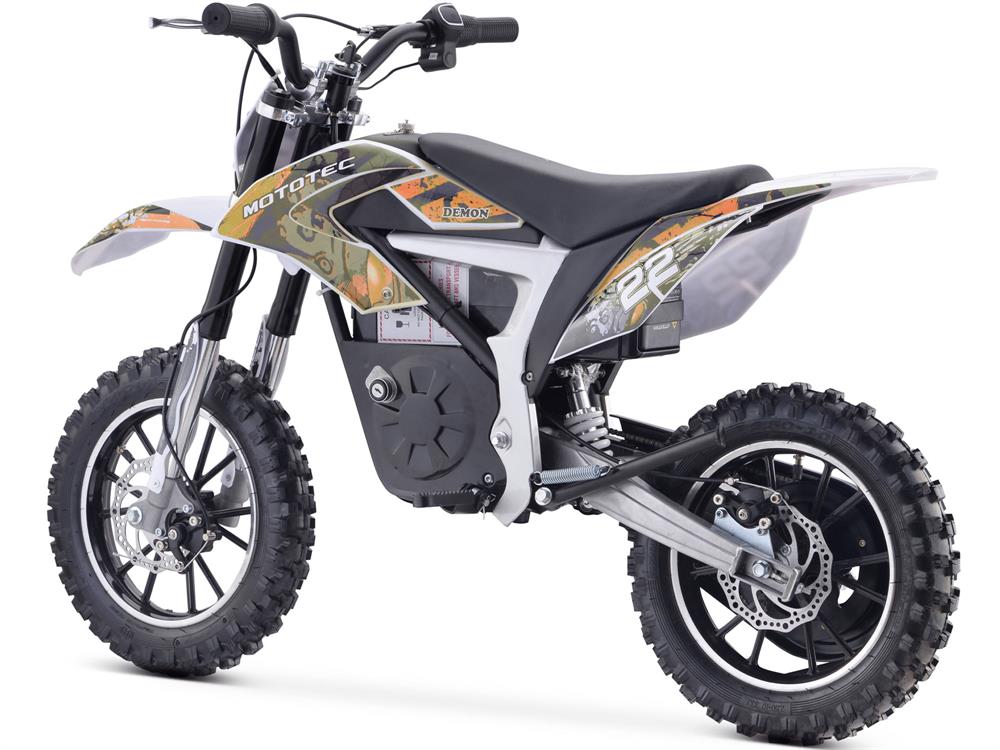 MotoTec 36v 500w Demon Electric Dirt Bike Lithium Orange