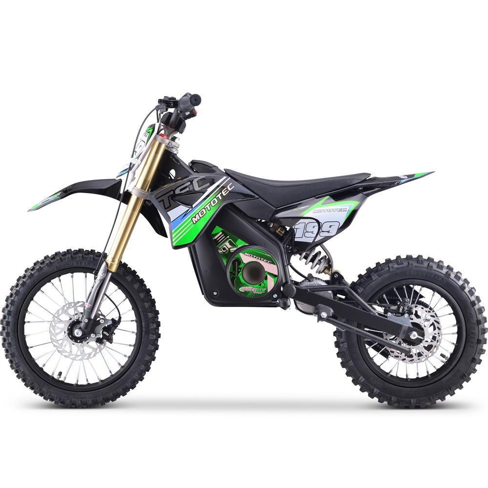 MotoTec 48v Pro Electric Dirt Bike 1800w Lithium Green