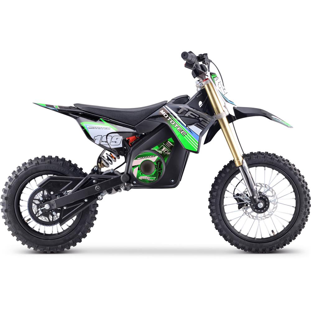 MotoTec 48v Pro Electric Dirt Bike 1800w Lithium Green