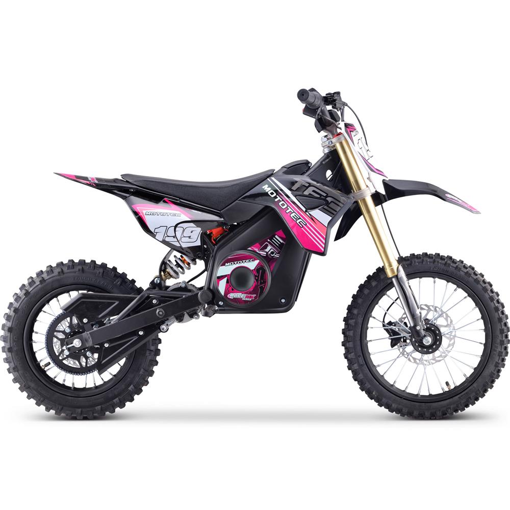 MotoTec 48v Pro Electric Dirt Bike 1800w Lithium Pink