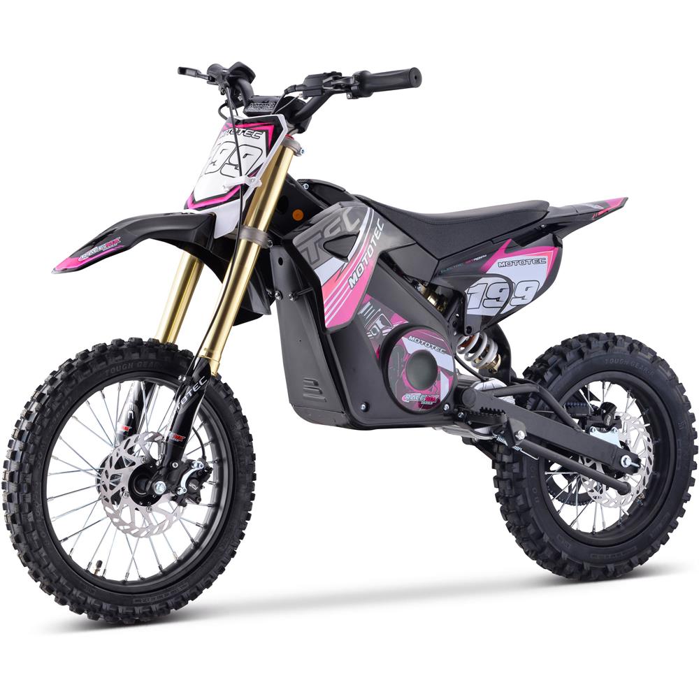 MotoTec 48v Pro Electric Dirt Bike 1800w Lithium Pink