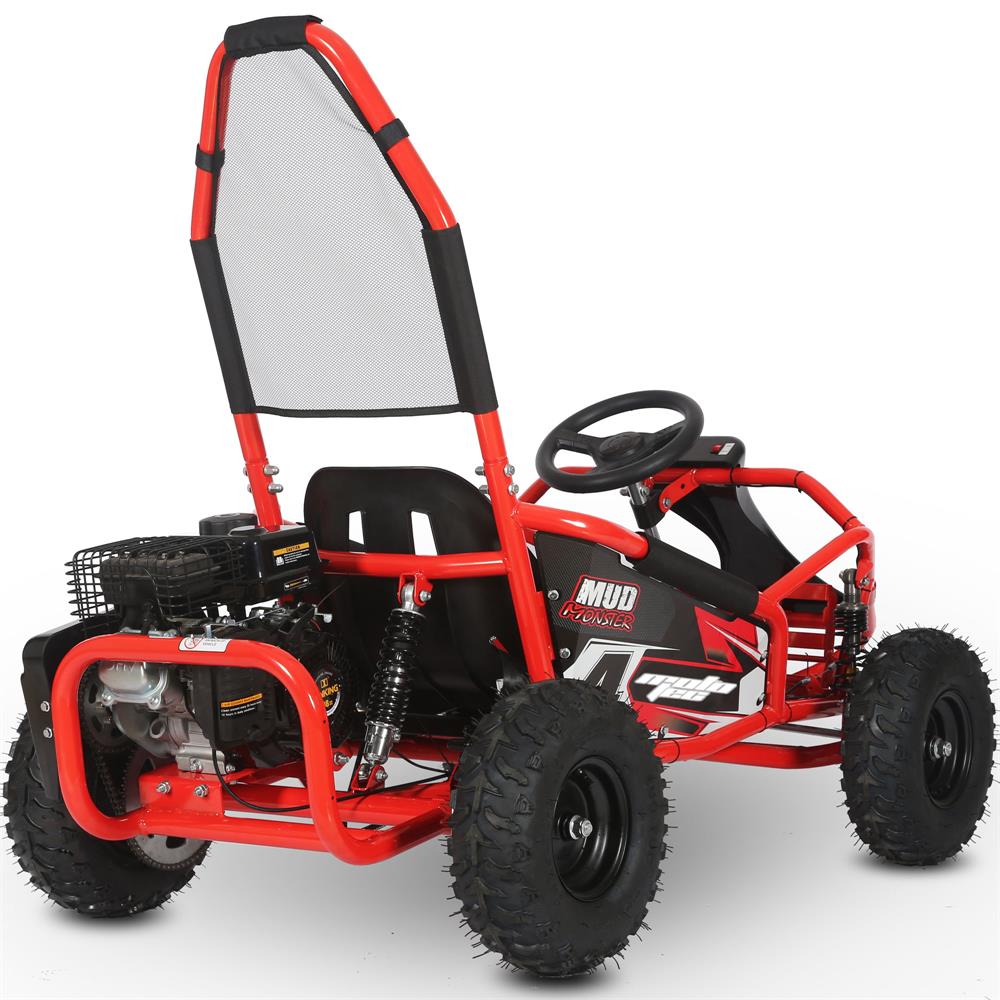 MotoTec Mud Monster 98cc Go Kart Full Suspension Red