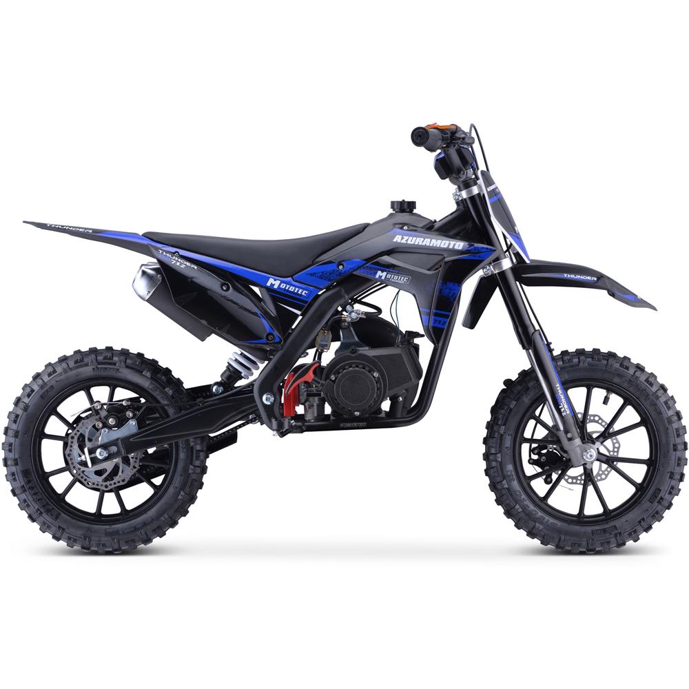 MotoTec Thunder 50cc 2-Stroke Kids Gas Dirt Bike Blue